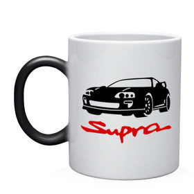Кружка хамелеон с принтом toyota supra в городе Новоалтайск, керамика | меняет цвет при нагревании, емкость 330 мл | Тематика изображения на принте: toyota | toyota supra | автомобильные | машинка | спорт | тачки