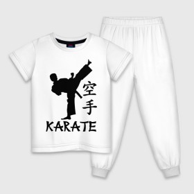 Детская пижама хлопок с принтом Karate (Карате) в городе Новоалтайск, 100% хлопок |  брюки и футболка прямого кроя, без карманов, на брюках мягкая резинка на поясе и по низу штанин
 | Тематика изображения на принте: karate | единоборства | карате | спорт