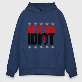 Мужское худи Oversize хлопок с принтом Green day American idiot в городе Новоалтайск, френч-терри — 70% хлопок, 30% полиэстер. Мягкий теплый начес внутри —100% хлопок | боковые карманы, эластичные манжеты и нижняя кромка, капюшон на магнитной кнопке | green day | green day. american idiot | музыка | рок