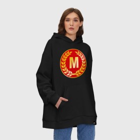 Худи SuperOversize хлопок с принтом Танки. Мастер (золото) в городе Новоалтайск, 70% хлопок, 30% полиэстер, мягкий начес внутри | карман-кенгуру, эластичная резинка на манжетах и по нижней кромке, двухслойный капюшон
 | золото | игры | мастер | танки