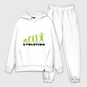 Мужской костюм хлопок OVERSIZE с принтом Tennis Evolution в городе Новоалтайск,  |  | tennis evolution | мяч | спорт | теннис | эволюция