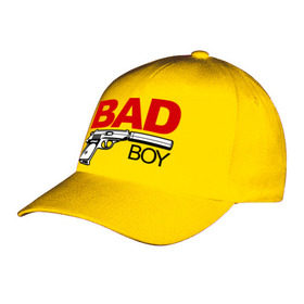 Бейсболка с принтом Bad boy (плохой парень) в городе Новоалтайск, 100% хлопок | классический козырек, металлическая застежка-регулятор размера | Тематика изображения на принте: bad boy