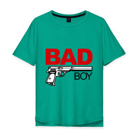 Мужская футболка хлопок Oversize с принтом Bad boy (плохой парень) в городе Новоалтайск, 100% хлопок | свободный крой, круглый ворот, “спинка” длиннее передней части | bad boy