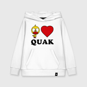 Детская толстовка хлопок с принтом Duck like quack (утка любит кря-кря) в городе Новоалтайск, 100% хлопок | Круглый горловой вырез, эластичные манжеты, пояс, капюшен | duck like quack | подарки | сердечко | утка любит кря кря.
животные | уточка