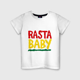 Детская футболка хлопок с принтом Rasta baby в городе Новоалтайск, 100% хлопок | круглый вырез горловины, полуприлегающий силуэт, длина до линии бедер | rasta baby | музыка | ребенок