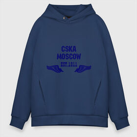 Мужское худи Oversize хлопок с принтом CSKA Moscow в городе Новоалтайск, френч-терри — 70% хлопок, 30% полиэстер. Мягкий теплый начес внутри —100% хлопок | боковые карманы, эластичные манжеты и нижняя кромка, капюшон на магнитной кнопке | Тематика изображения на принте: цска