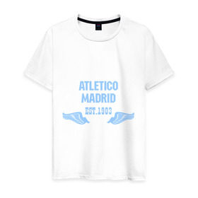 Мужская футболка хлопок с принтом Atletico Madrid (Атлетико Мадрид) в городе Новоалтайск, 100% хлопок | прямой крой, круглый вырез горловины, длина до линии бедер, слегка спущенное плечо. | atletico madrid | атлетико мадрид | спорт | футбол