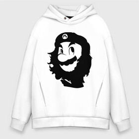 Мужское худи Oversize хлопок с принтом Che Mario в городе Новоалтайск, френч-терри — 70% хлопок, 30% полиэстер. Мягкий теплый начес внутри —100% хлопок | боковые карманы, эластичные манжеты и нижняя кромка, капюшон на магнитной кнопке | nintendo | марио | нинтендо | че гевара