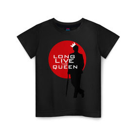 Детская футболка хлопок с принтом Long live the queen в городе Новоалтайск, 100% хлопок | круглый вырез горловины, полуприлегающий силуэт, длина до линии бедер | long live the queen | кино | мультфильмы и тв | шерлок холмс
