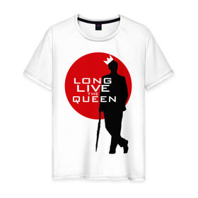 Мужская футболка хлопок с принтом Long live the queen в городе Новоалтайск, 100% хлопок | прямой крой, круглый вырез горловины, длина до линии бедер, слегка спущенное плечо. | long live the queen | кино | мультфильмы и тв | шерлок холмс