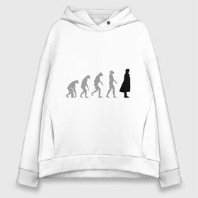 Женское худи Oversize хлопок с принтом Sherlock evolution в городе Новоалтайск, френч-терри — 70% хлопок, 30% полиэстер. Мягкий теплый начес внутри —100% хлопок | боковые карманы, эластичные манжеты и нижняя кромка, капюшон на магнитной кнопке | sherlock evolution | кино | мультфильмы и тв 
 шерлок холмс | сыщик | холмс