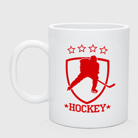 Кружка с принтом Хоккей (Hockey) в городе Новоалтайск, керамика | объем — 330 мл, диаметр — 80 мм. Принт наносится на бока кружки, можно сделать два разных изображения | Тематика изображения на принте: hockey | спорт | хоккей | шайба