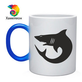 Кружка хамелеон с принтом Акулы (Sharks) в городе Новоалтайск, керамика | меняет цвет при нагревании, емкость 330 мл | акулы