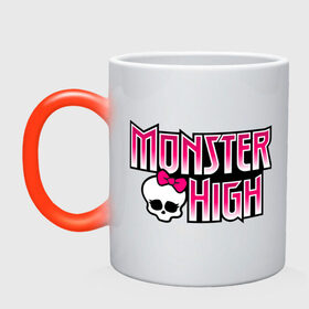 Кружка хамелеон с принтом Monster High logo в городе Новоалтайск, керамика | меняет цвет при нагревании, емкость 330 мл | monster high | кукла монстр | куклы | монстры | школа монстров