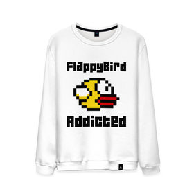 Мужской свитшот хлопок с принтом FlappyBird addicted в городе Новоалтайск, 100% хлопок |  | flappy bird | fun | tap | игры | птичка