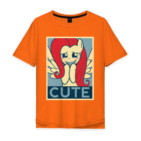 Мужская футболка хлопок Oversize с принтом Fluttershy cute в городе Новоалтайск, 100% хлопок | свободный крой, круглый ворот, “спинка” длиннее передней части | fluttershy | my little pony | swag | дружба   это чудо | мультфильм | пони | поняши | поняшки | сваг | свэг | флаттершай