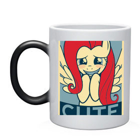 Кружка хамелеон с принтом Fluttershy cute в городе Новоалтайск, керамика | меняет цвет при нагревании, емкость 330 мл | fluttershy | my little pony | swag | дружба   это чудо | мультфильм | пони | поняши | поняшки | сваг | свэг | флаттершай