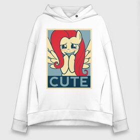 Женское худи Oversize хлопок с принтом Fluttershy cute в городе Новоалтайск, френч-терри — 70% хлопок, 30% полиэстер. Мягкий теплый начес внутри —100% хлопок | боковые карманы, эластичные манжеты и нижняя кромка, капюшон на магнитной кнопке | fluttershy | my little pony | swag | дружба   это чудо | мультфильм | пони | поняши | поняшки | сваг | свэг | флаттершай