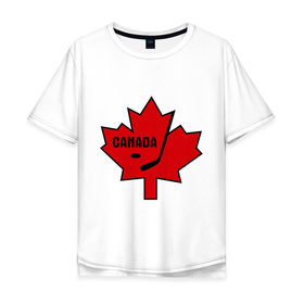 Мужская футболка хлопок Oversize с принтом Canada hockey (Канадский хоккей) в городе Новоалтайск, 100% хлопок | свободный крой, круглый ворот, “спинка” длиннее передней части | canada hockey | калиновый лист | канадский хоккей | спорт | хоккей