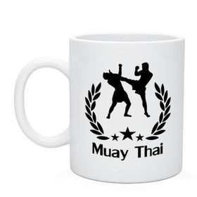 Кружка с принтом Muay Thai (Тайский бокс) в городе Новоалтайск, керамика | объем — 330 мл, диаметр — 80 мм. Принт наносится на бока кружки, можно сделать два разных изображения | muay thai | бокс | спорт | тайский бокс