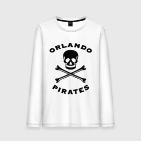 Мужской лонгслив хлопок с принтом Orlando pirates Орландо Пираты в городе Новоалтайск, 100% хлопок |  | orlando pirates | кости | орландо пираты | спорт | футбол | череп