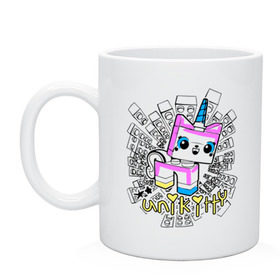 Кружка с принтом Unikitty в городе Новоалтайск, керамика | объем — 330 мл, диаметр — 80 мм. Принт наносится на бока кружки, можно сделать два разных изображения | lego | lego movie | movie | unikitty | лего фильм