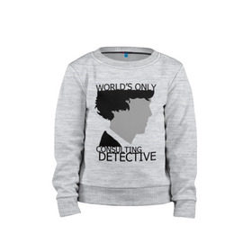 Детский свитшот хлопок с принтом Sherlock Detective в городе Новоалтайск, 100% хлопок | круглый вырез горловины, эластичные манжеты, пояс и воротник | sherlock detective | кино | мультфильмы и тв 
подкатегория: | сыщик | холмс | хомс