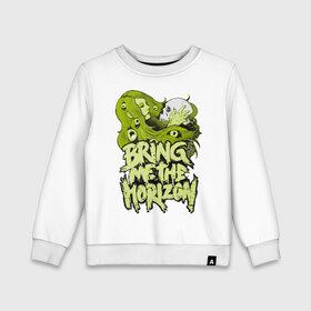 Детский свитшот хлопок с принтом Bring me the horizon girl в городе Новоалтайск, 100% хлопок | круглый вырез горловины, эластичные манжеты, пояс и воротник | bring me to horizon | альтернатива | череп