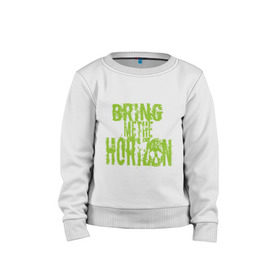 Детский свитшот хлопок с принтом Bring me the horizon logo в городе Новоалтайск, 100% хлопок | круглый вырез горловины, эластичные манжеты, пояс и воротник | bring me to horizon | hardcore | kubana 2014 | кубана | лого | музыка | с группами | фестиваль | череп