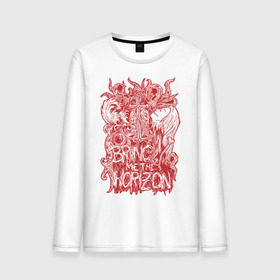 Мужской лонгслив хлопок с принтом Bring me the horizon red в городе Новоалтайск, 100% хлопок |  | bring me to horizon | девушка | музыка | с группами | щупальца | якорь