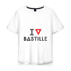 Мужская футболка хлопок Oversize с принтом Bastille в городе Новоалтайск, 100% хлопок | свободный крой, круглый ворот, “спинка” длиннее передней части | bastille | pop rock | rock | альтернатива | инди рок | музыка | поп рок | рок | сердце | треугольник | я люблю