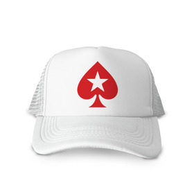 Кепка тракер с сеткой с принтом Покер Пики Poker Stars в городе Новоалтайск, трикотажное полотно; задняя часть — сетка | длинный козырек, универсальный размер, пластиковая застежка | игры | карты | покер | покер пики poker stars