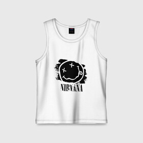 Детская майка хлопок с принтом Смайл NIRVANA в городе Новоалтайск,  |  | kurt cobain | nirvana | rock | курт кобейн | нирвана | подарок | рожа | рожица | рок | смайл | смайлик | улыбка