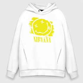 Мужское худи Oversize хлопок с принтом смайл NIRVANA в городе Новоалтайск, френч-терри — 70% хлопок, 30% полиэстер. Мягкий теплый начес внутри —100% хлопок | боковые карманы, эластичные манжеты и нижняя кромка, капюшон на магнитной кнопке | Тематика изображения на принте: kurt cobain | nirvana | rock | курт кобейн | нирвана | рожица | рок | смайл | смайлик | улыбка