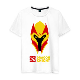 Мужская футболка хлопок с принтом Dragon Knight Dota 2 Дк Dk в городе Новоалтайск, 100% хлопок | прямой крой, круглый вырез горловины, длина до линии бедер, слегка спущенное плечо. | dota 2 дк dk | dragon | knight | игры | шлем