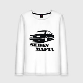 Женский лонгслив хлопок с принтом SEDAN MAFIA в городе Новоалтайск, 100% хлопок |  | автоваз | банка | дрифтер | иномарки для понтов | копейка | подарок автомобилисту | седан | седан мафия | стрит рэйсинг | таз клуб | тазы для пацанов | тазы рулят