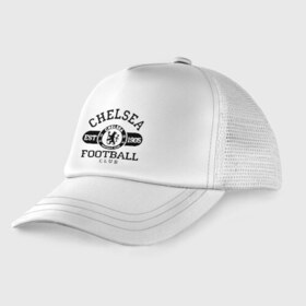 Детская кепка тракер с принтом Chelsea футбольный клуб в городе Новоалтайск, Козырек - 100% хлопок. Кепка - 100% полиэстер, Задняя часть - сетка | универсальный размер, пластиковая застёжка | 1905 | chelsea | chelsea logo | fc | footbal club | лого | логотип | спорт | футбол | футбольный клуб | челси
