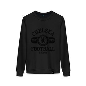 Женский свитшот хлопок с принтом Chelsea футбольный клуб в городе Новоалтайск, 100% хлопок | прямой крой, круглый вырез, на манжетах и по низу широкая трикотажная резинка  | 1905 | chelsea | chelsea logo | fc | footbal club | лого | логотип | спорт | футбол | футбольный клуб | челси