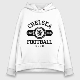 Женское худи Oversize хлопок с принтом Chelsea футбольный клуб в городе Новоалтайск, френч-терри — 70% хлопок, 30% полиэстер. Мягкий теплый начес внутри —100% хлопок | боковые карманы, эластичные манжеты и нижняя кромка, капюшон на магнитной кнопке | 1905 | chelsea | chelsea logo | fc | footbal club | лого | логотип | спорт | футбол | футбольный клуб | челси