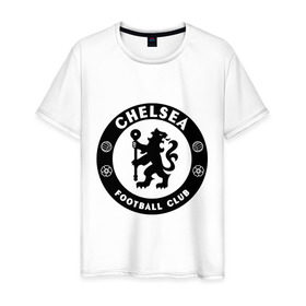 Мужская футболка хлопок с принтом Chelsea logo в городе Новоалтайск, 100% хлопок | прямой крой, круглый вырез горловины, длина до линии бедер, слегка спущенное плечо. | 1905 | chelsea | chelsea logo | fc | footbal club | лого | логотип | спорт | футбол | футбольный клуб | челси