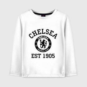 Детский лонгслив хлопок с принтом Chelsea 1905 в городе Новоалтайск, 100% хлопок | круглый вырез горловины, полуприлегающий силуэт, длина до линии бедер | 1905 | chelsea | chelsea logo | fc | footbal club | лого | логотип | спорт | футбол | футбольный клуб | челси