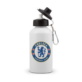 Бутылка спортивная Chelsea logo: в городе Новоалтайск, металл | емкость — 500 мл, в комплекте две пластиковые крышки и карабин для крепления | 1905 | chelsea | chelsea logo | fc | footbal club | лого | логотип | спорт | футбол | футбольный клуб | челси
