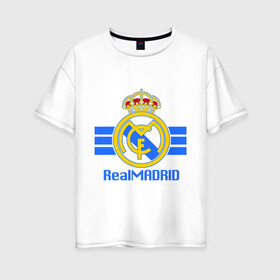 Женская футболка хлопок Oversize с принтом Real Madrid в городе Новоалтайск, 100% хлопок | свободный крой, круглый ворот, спущенный рукав, длина до линии бедер
 | 1902 | fc | footbal club | real madrid | лого | логотип | реал мадрид | спорт | футбол | футбольный клуб