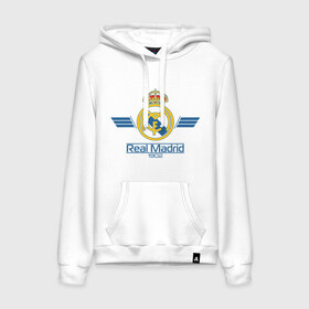 Женская толстовка хлопок с принтом Real Madrid 1902 в городе Новоалтайск, френч-терри, мягкий теплый начес внутри (100% хлопок) | карман-кенгуру, эластичные манжеты и нижняя кромка, капюшон с подкладом и шнурком | 1902 | fc | footbal club | real madrid | лого | логотип | реал мадрид | спорт | футбол | футбольный клуб