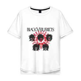 Мужская футболка хлопок Oversize с принтом Black veil brides (черепушки) в городе Новоалтайск, 100% хлопок | свободный крой, круглый ворот, “спинка” длиннее передней части | black veil brides