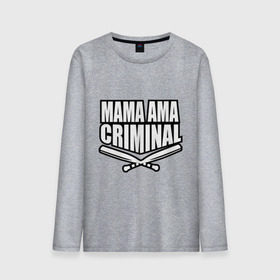 Мужской лонгслив хлопок с принтом Mama ama criminal в городе Новоалтайск, 100% хлопок |  | Тематика изображения на принте: underground | баста