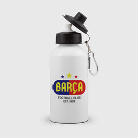 Бутылка спортивная с принтом Barcelona Football club в городе Новоалтайск, металл | емкость — 500 мл, в комплекте две пластиковые крышки и карабин для крепления | barca | barcelona | club | football | барселона | клуб | футбол