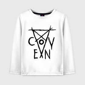 Детский лонгслив хлопок с принтом Coven в городе Новоалтайск, 100% хлопок | круглый вырез горловины, полуприлегающий силуэт, длина до линии бедер | american horror story | coven | voodoo | американская история ужасов | ведьма | ведьмы | вуду | колдовство | колдуньи | колдунья | магия | пентограмма | триллер | ужасы | худу
