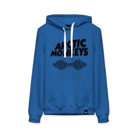 Женская толстовка хлопок с принтом Arctic monkeys wave в городе Новоалтайск, френч-терри, мягкий теплый начес внутри (100% хлопок) | карман-кенгуру, эластичные манжеты и нижняя кромка, капюшон с подкладом и шнурком | arctic monkeys