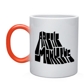 Кружка хамелеон с принтом Arctic monkeys надпись в городе Новоалтайск, керамика | меняет цвет при нагревании, емкость 330 мл | 
